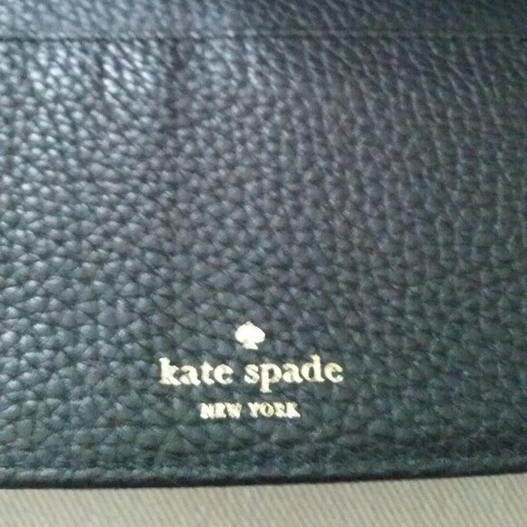 Kate Spade New York black leather tri-fold wallet - Picture 6 of 8